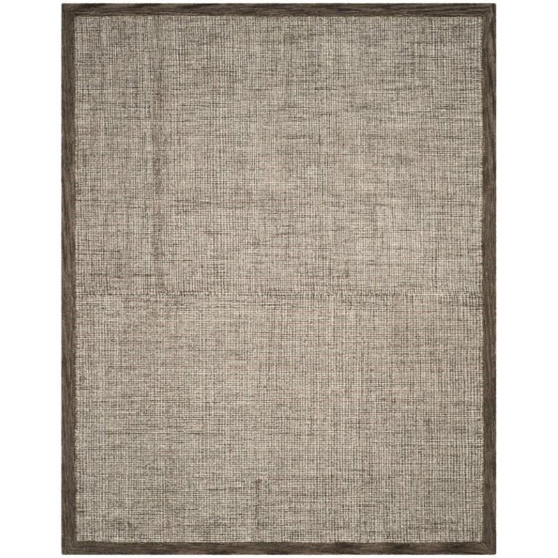 Safavieh Abstract 8' x 10' Hand Tufted Wool Rug in Brown and Ivory