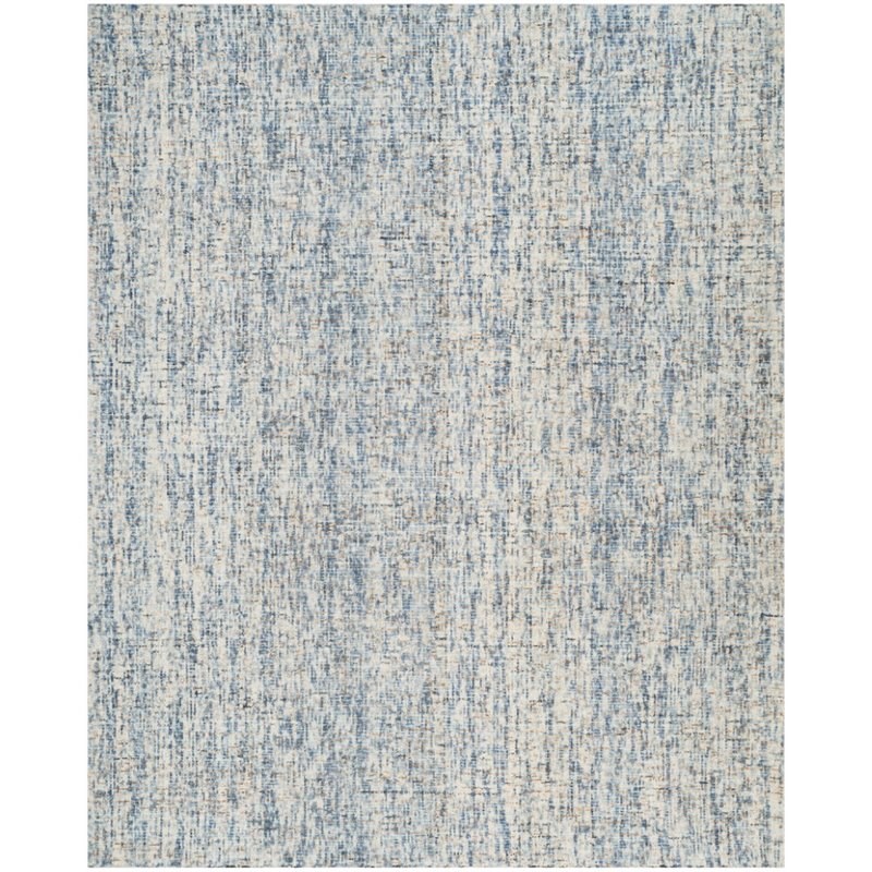 Safavieh Abstract 8' x 10' Hand Tufted Wool Rug in Dark Blue and Rust