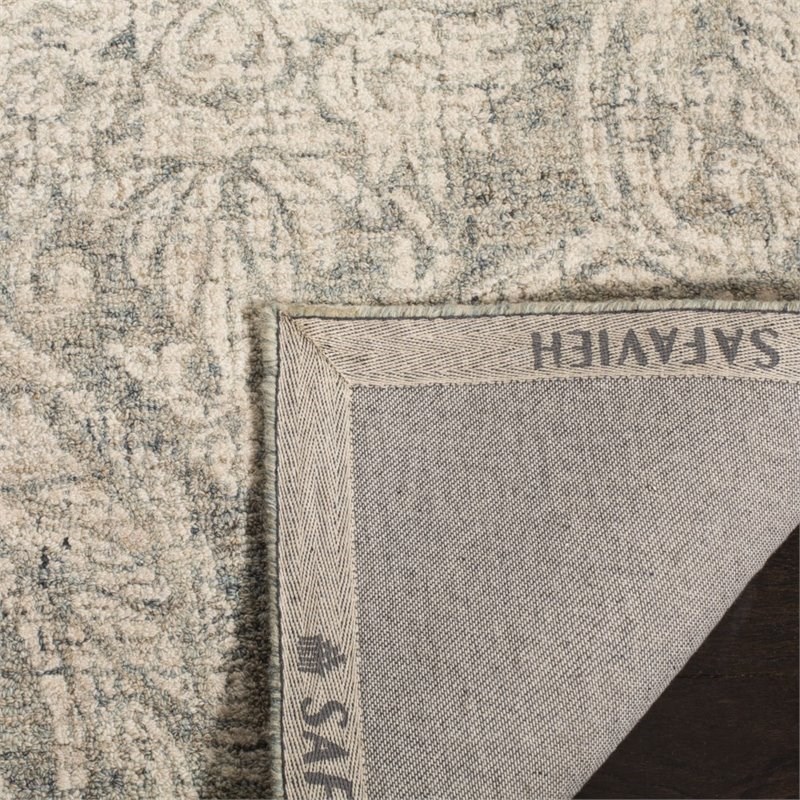 Safavieh Abstract 8' x 10' Hand Tufted Wool Rug in Gray and Ivory