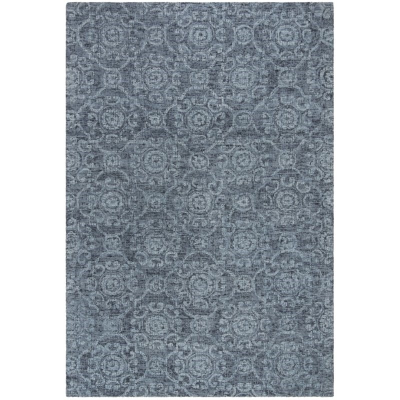 Safavieh Abstract 6' x 9' Hand Tufted Wool Rug in Blue