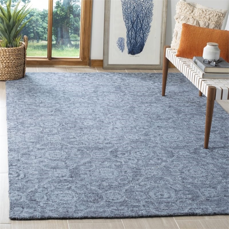 Safavieh Abstract 8' x 10' Hand Tufted Wool Rug in Blue