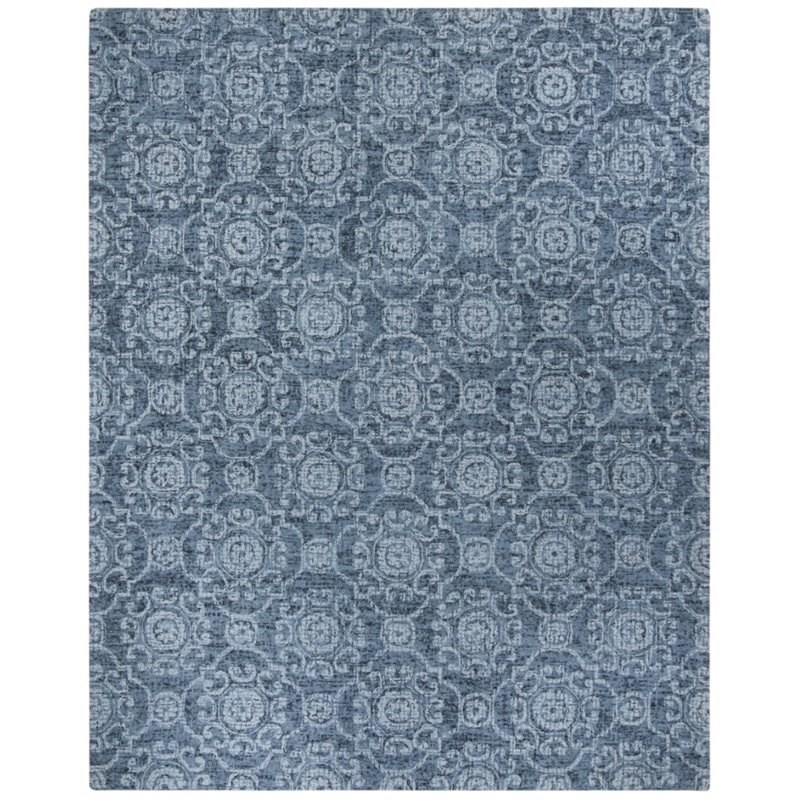 Safavieh Abstract 8' x 10' Hand Tufted Wool Rug in Blue