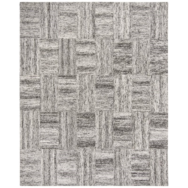 Safavieh Abstract 4' x 6' Hand Tufted Wool Rug in Ivory and Charcoal