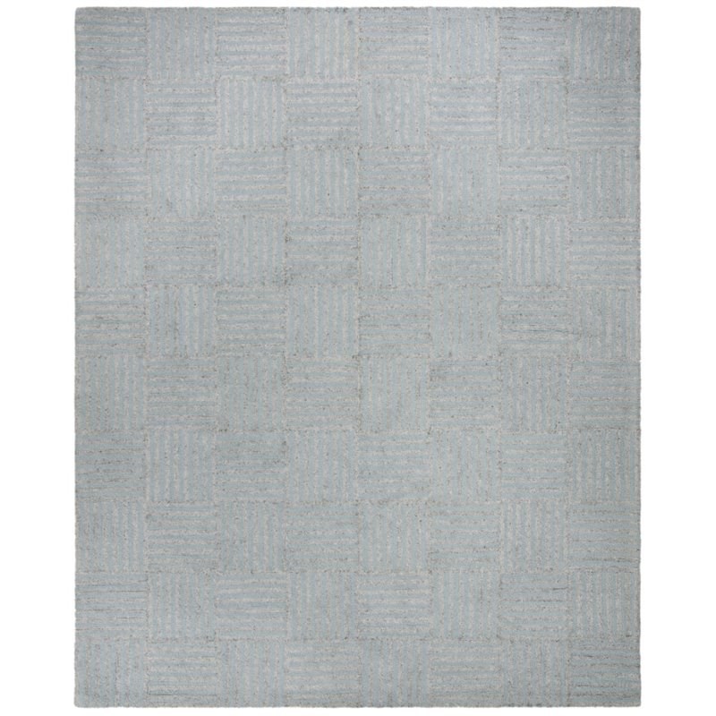 Safavieh Abstract 6' x 9' Hand Tufted Wool Rug in Blue and Gray
