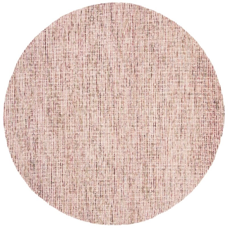 Safavieh Abstract 6' Round Hand Tufted Wool Rug in Beige and Rust
