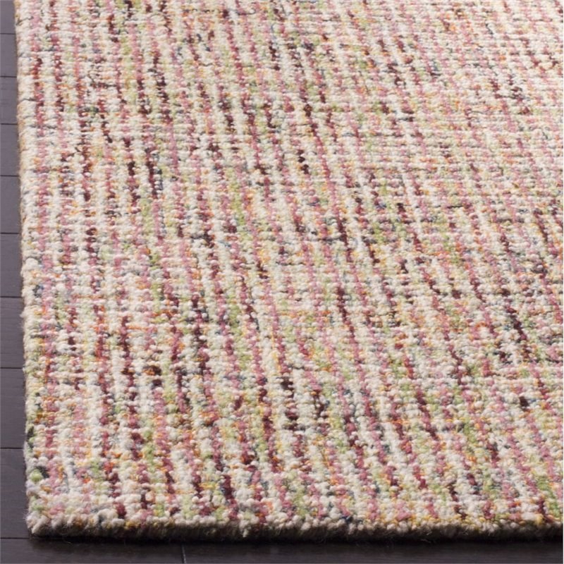 Safavieh Abstract 5' x 8' Hand Tufted Wool Rug in Beige and Rust