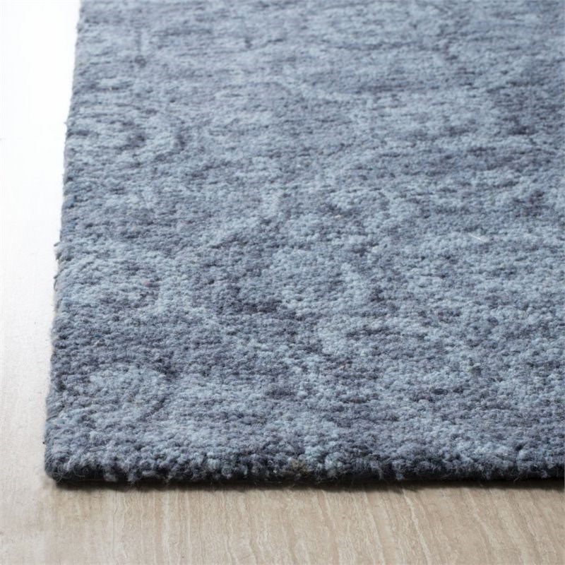 Safavieh Abstract 6' Square Hand Tufted Wool Rug in Blue