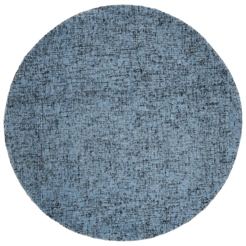 Safavieh Abstract 6' Round Hand Tufted Wool Rug in Blue