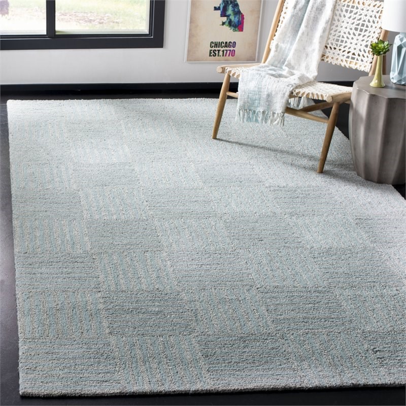 Safavieh Abstract 5' x 8' Hand Tufted Rug in Blue and Gray