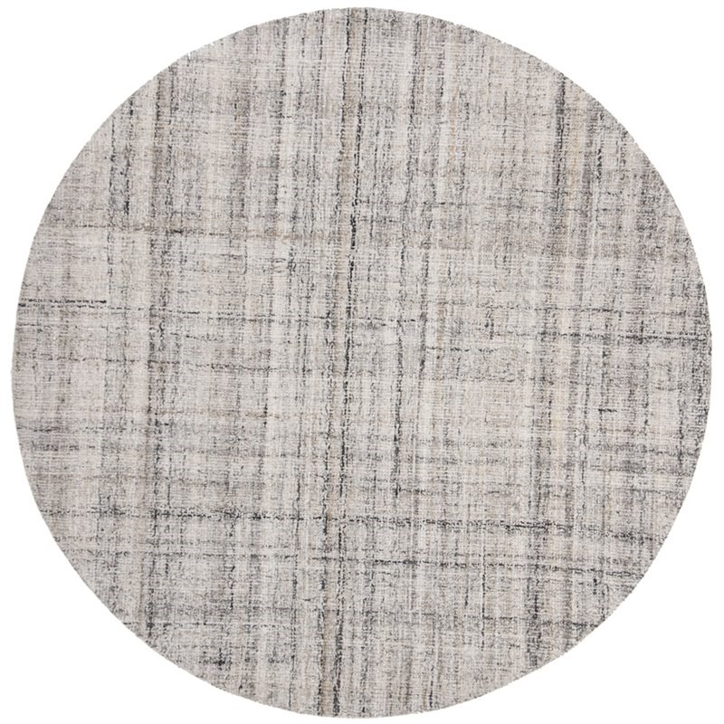 Safavieh Abstract 6' Round Hand Tufted Rug in Camel and Black