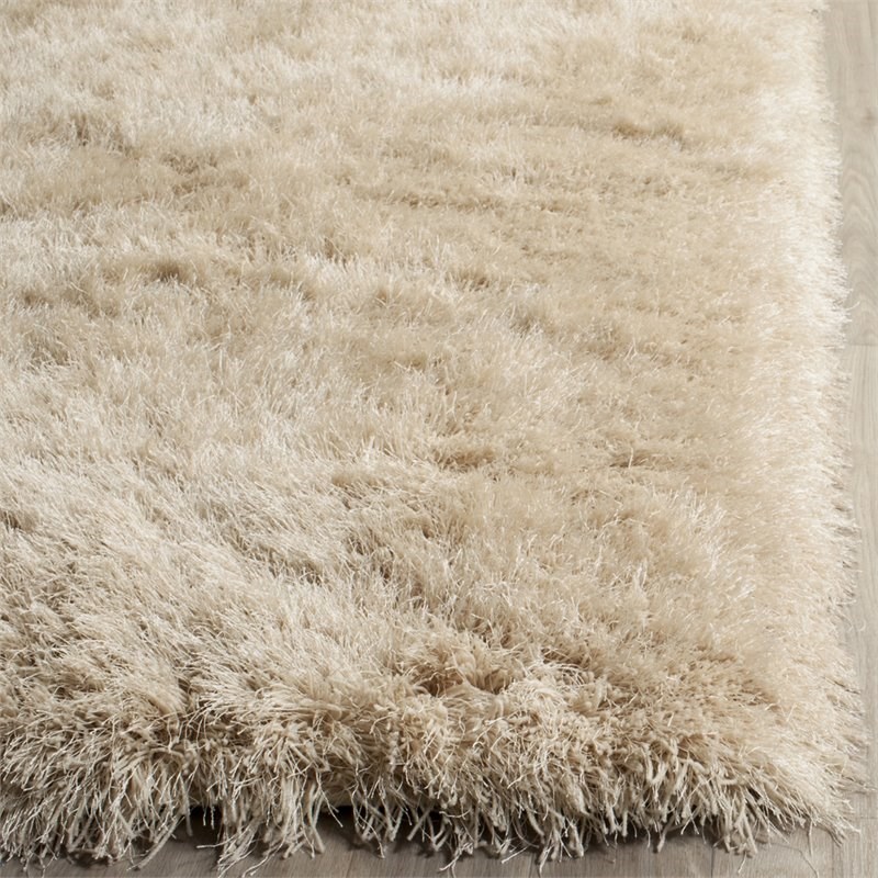 Safavieh Venice 8' Square Hand Tufted Shag Rug in Champagne