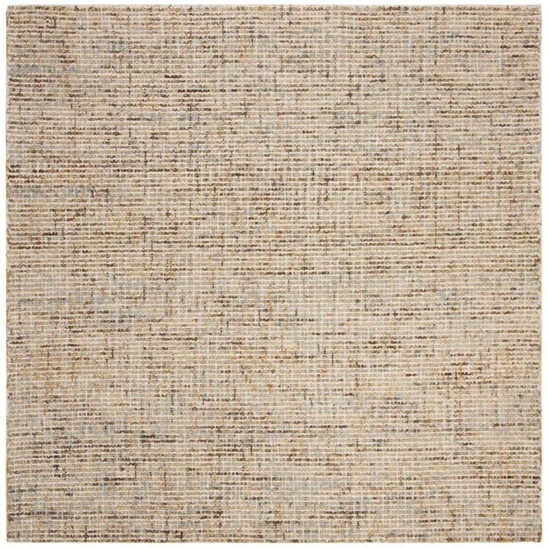 Safavieh Abstract 6' Square Hand Tufted Wool Rug in Gold and Blue