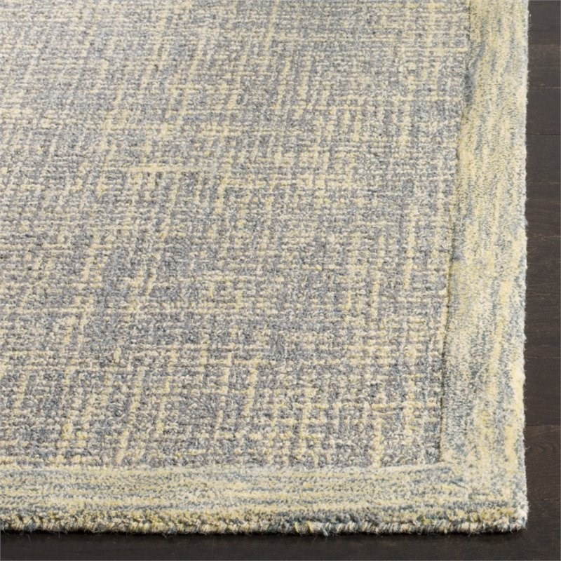 Safavieh Abstract 6' Square Hand Tufted Wool Rug in Gold and Gray