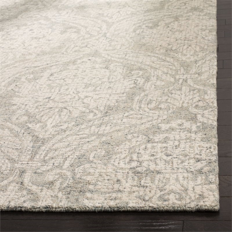 Safavieh Abstract 5' x 8' Hand Tufted Wool Rug in Gray and Ivory