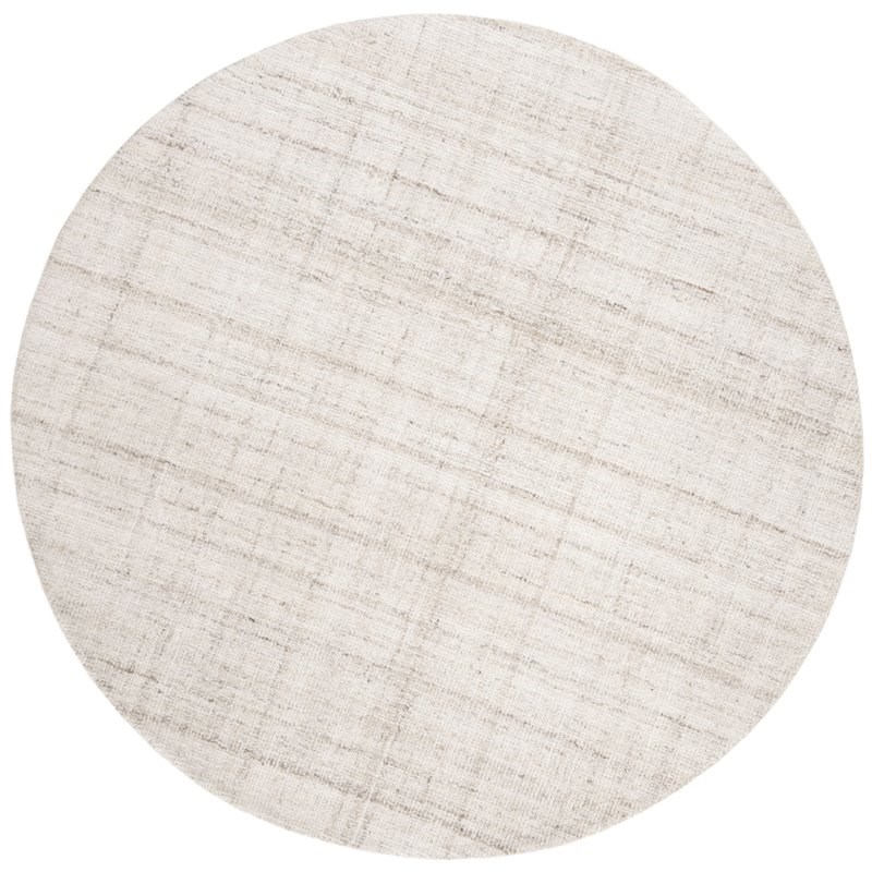 Safavieh Abstract 6' Round Hand Tufted Rug in Ivory and Beige