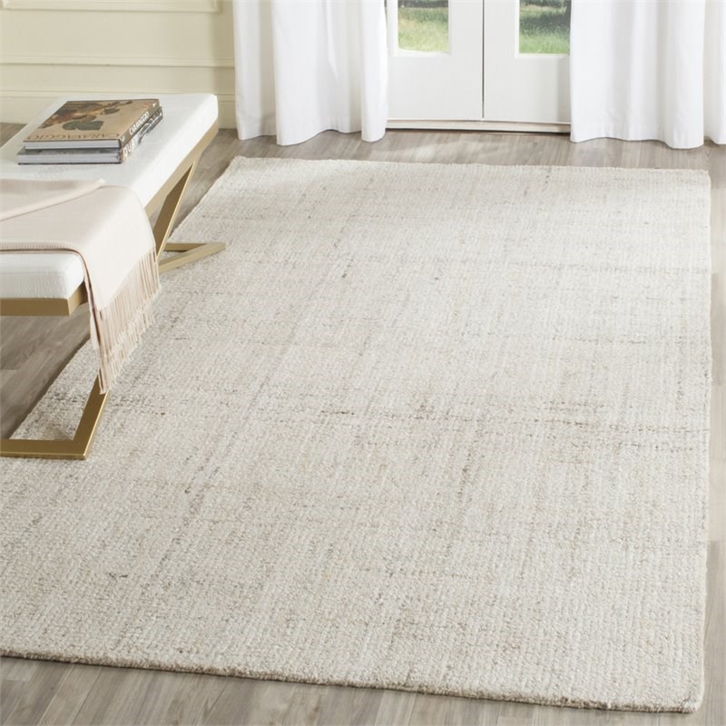 Safavieh Abstract 6' Square Hand Tufted Rug in Ivory and Beige