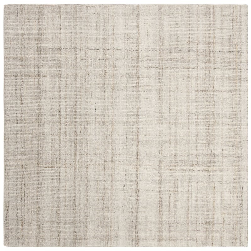 Safavieh Abstract 6' Square Hand Tufted Rug in Ivory and Beige