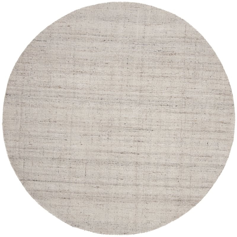 Safavieh Abstract 6' Round Hand Tufted Rug in Light Gray
