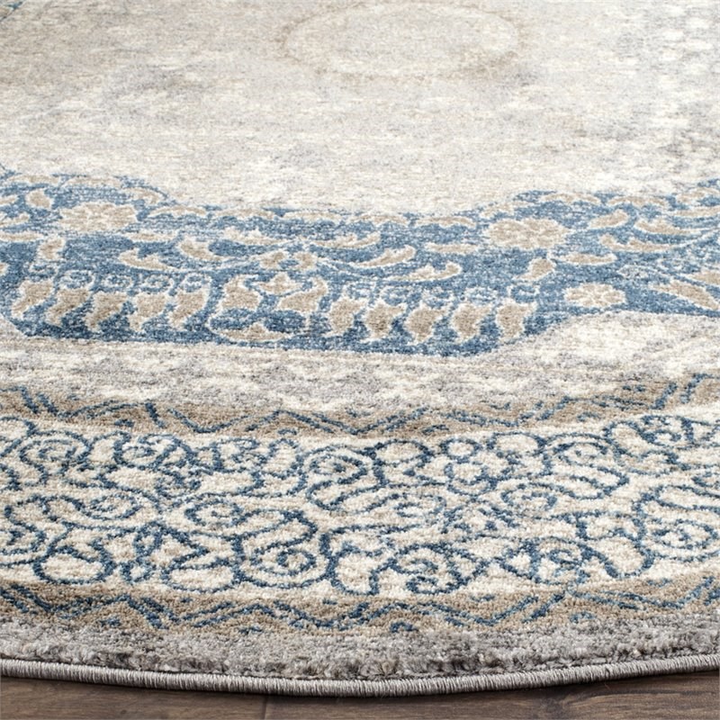 Safavieh Sofia 3' Round Rug in Light Gray and Blue