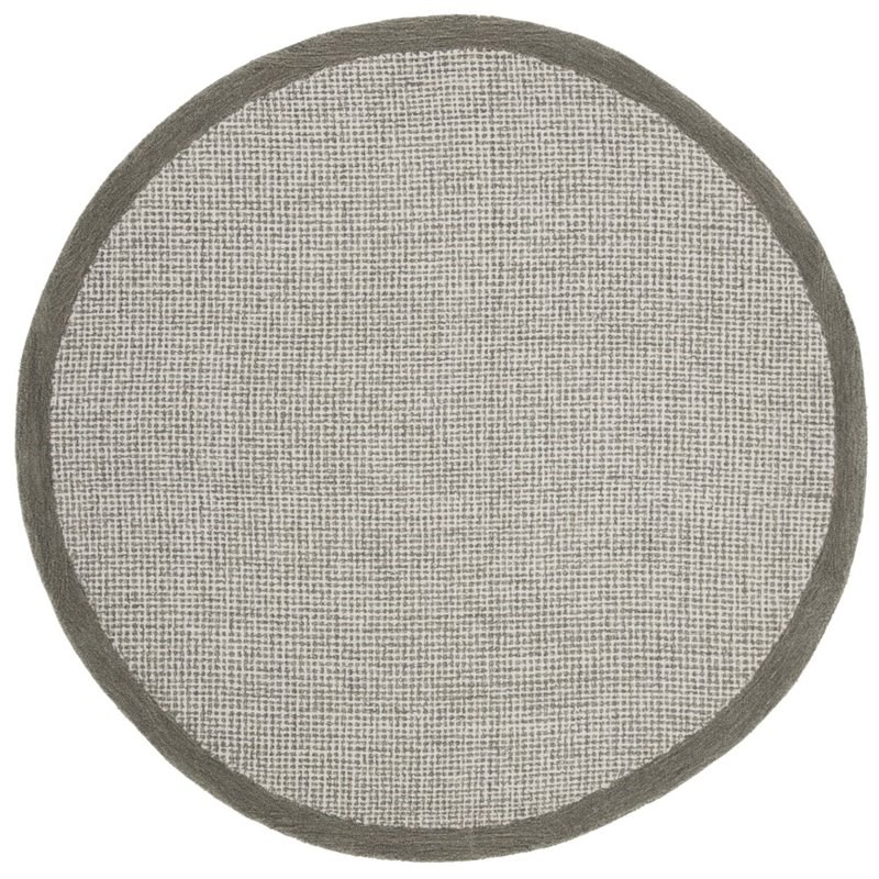Safavieh Abstract 6' Round Hand Tufted Wool Rug in Sage and Ivory