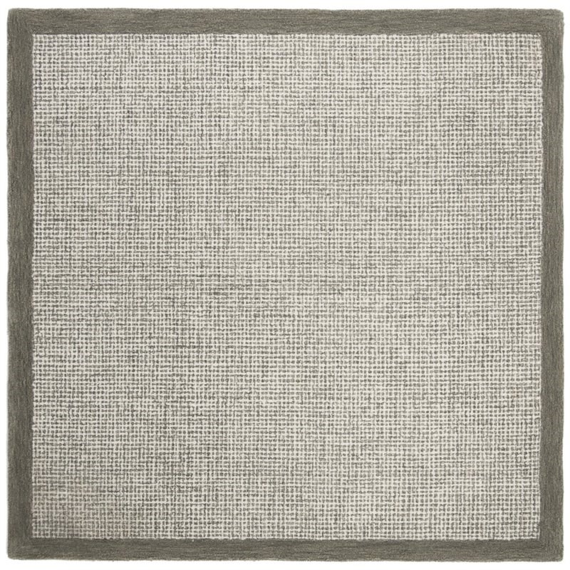 Safavieh Abstract 6' Square Hand Tufted Wool Rug in Sage and Ivory