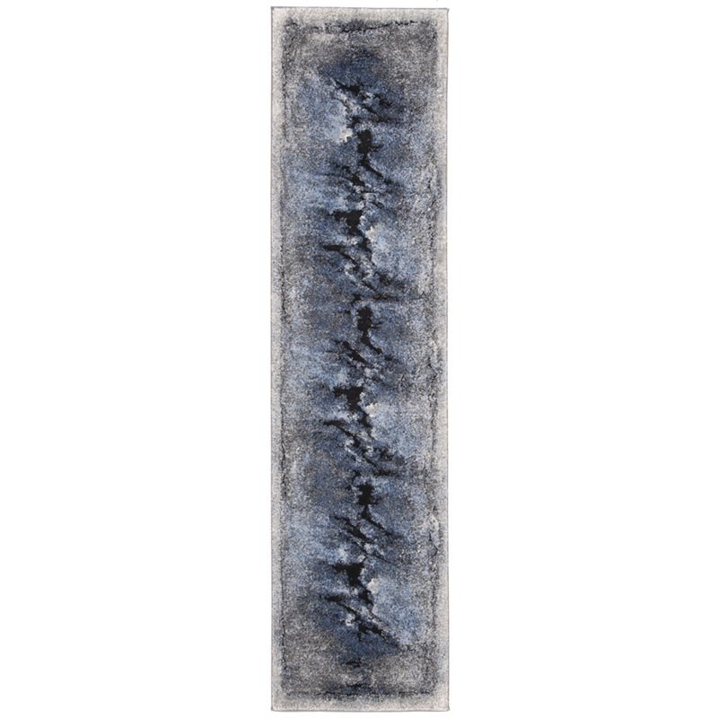 Safavieh Spirit 2' x 8' Runner Rug in Blue and Charcoal