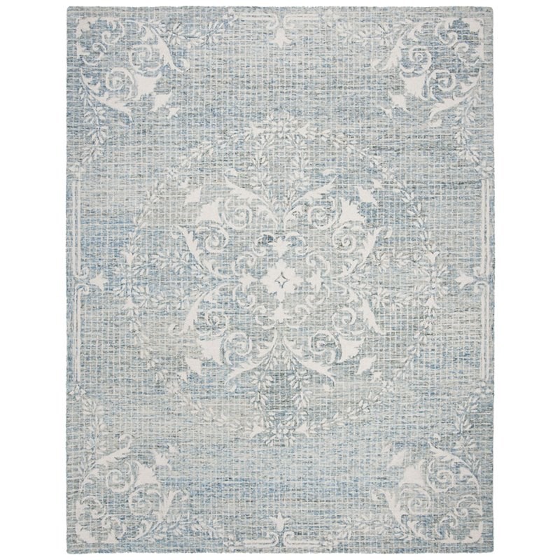 Safavieh Abstract 5' x 8' Hand Tufted Wool Rug in Light Blue