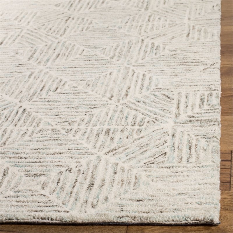 Safavieh Abstract 6' x 9' Hand Tufted Wool Rug in Ivory
