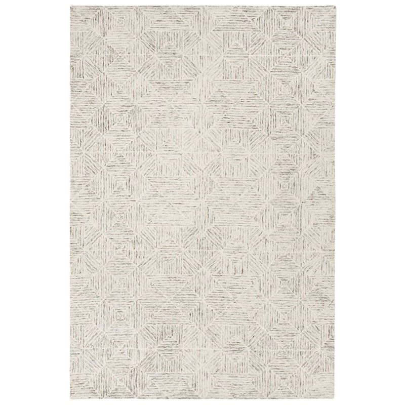 Safavieh Abstract 6' x 9' Hand Tufted Wool Rug in Ivory