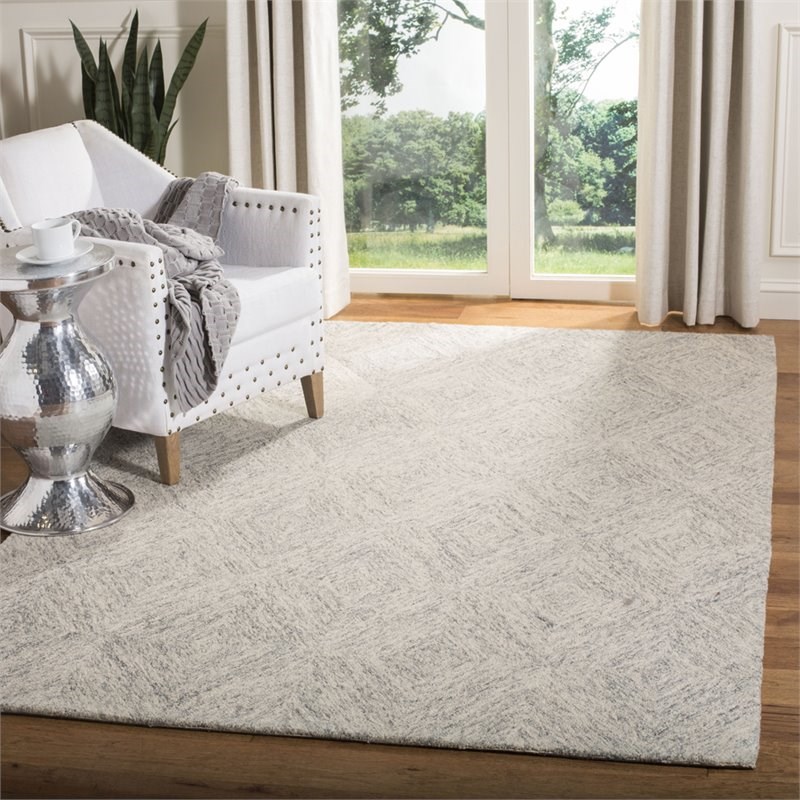 Safavieh Abstract 4' x 6' Hand Tufted Wool Rug in Gray