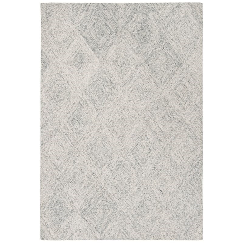 Safavieh Abstract 5' x 8' Hand Tufted Wool Rug in Gray