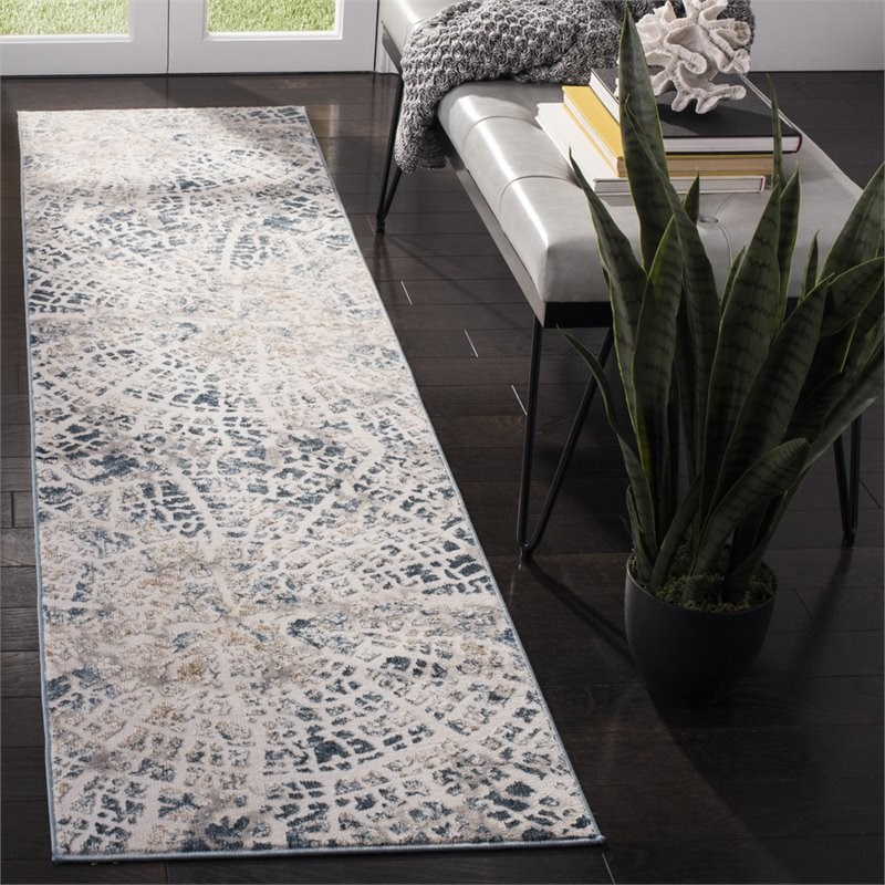 Safavieh Vogue 2' x 8' Runner Rug in Teal and Gray