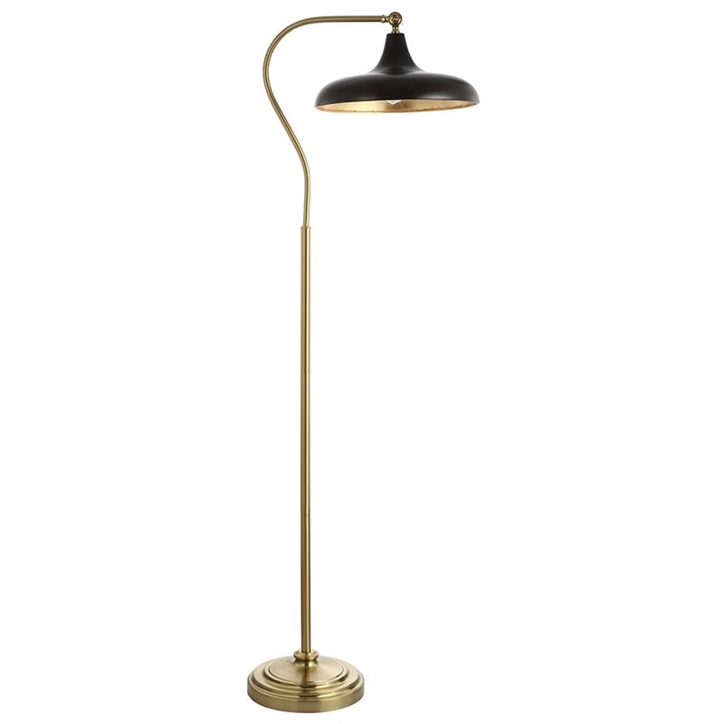 Safavieh Stefan Floor Lamp in Black and Brass
