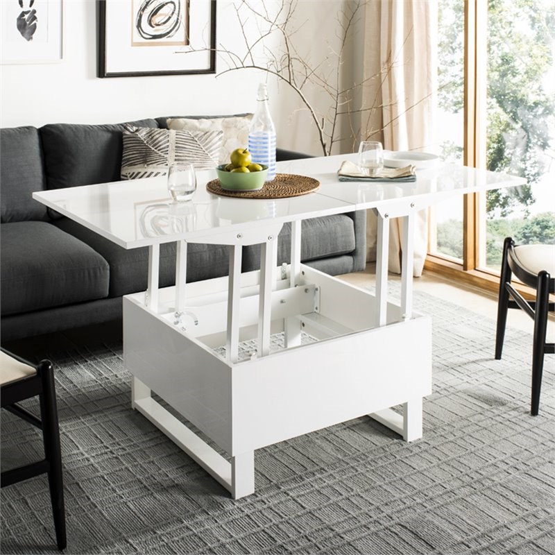 Safavieh Vanna Lift Top Coffee Table in White Homesquare