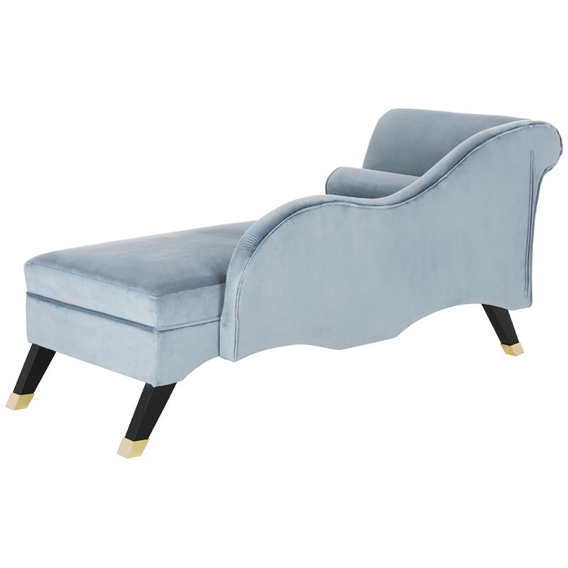 Safavieh Caiden Chaise Lounge in Slate Blue and Black