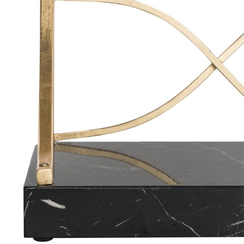 Safavieh Spano 5 Shelf Glass Bookcase in Gold and Black