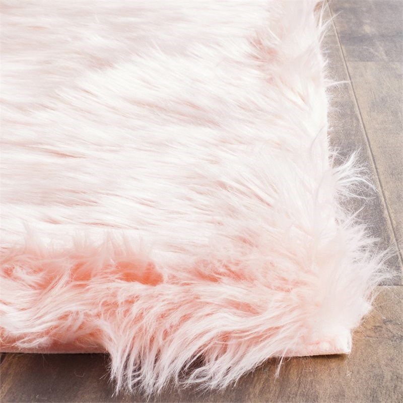 Safavieh 5' x 7' Faux Sheep Skin Rug in Pink