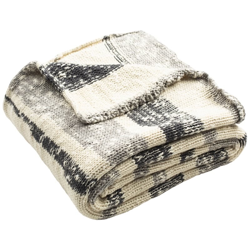 Safavieh Imani Throw Blanket in Gray and Natural