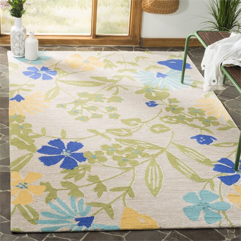 Safavieh Martha Stewart 4' x 6' Bay Leaf Woven Rug in Green and Blue