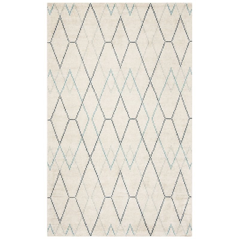 Safavieh Stone Wash 5' x 8' Hand Knotted Rug in Ivory and Blue