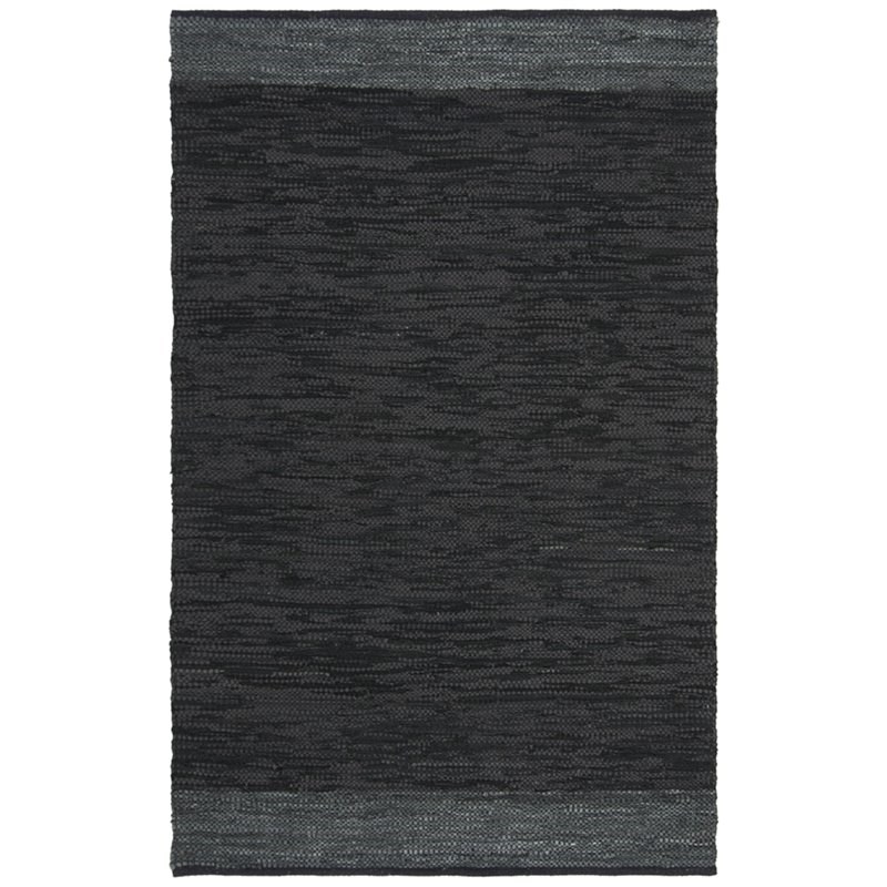 Safavieh Vintage 6' x 9' Hand Woven Leather Rug in Black and Gray