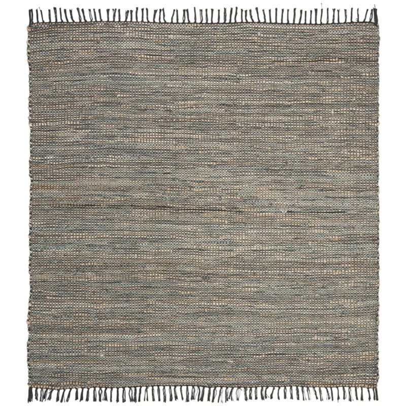 Safavieh Vintage 6' Square Hand Woven Leather Rug in Gray