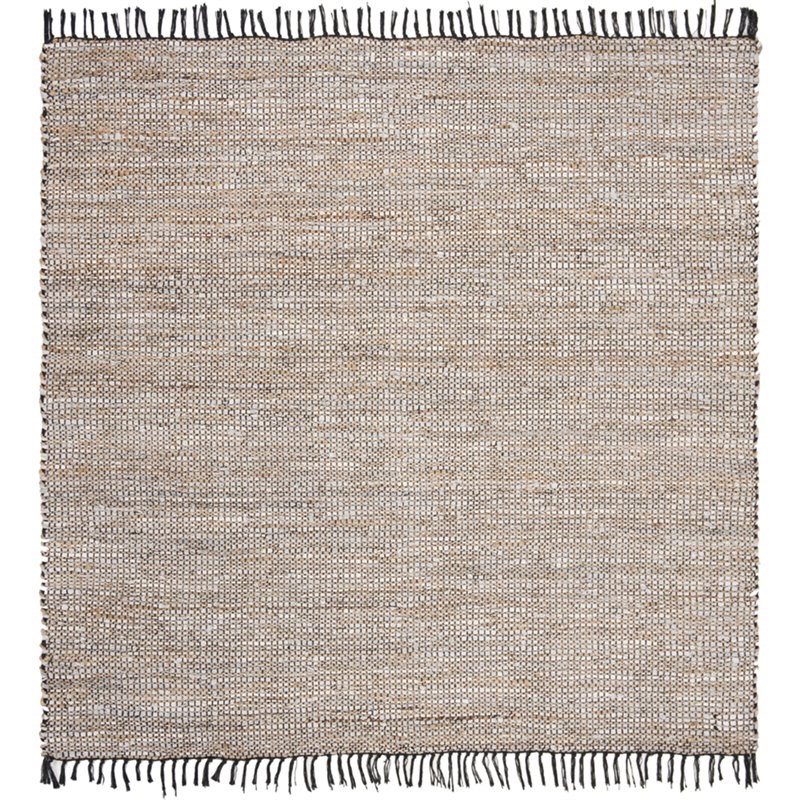 Safavieh Vintage 6' Square Hand Woven Leather Rug in Brown and Beige