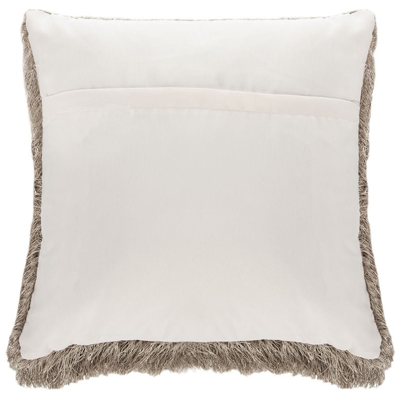 Safavieh Soleil Shag Throw Pillow in Champagne and White