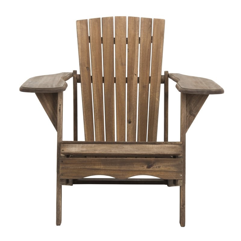 Safavieh Mopani Acacia Wood Outdoor Adirondack Chair in Rustic Brown