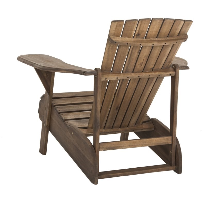 Safavieh Mopani Acacia Wood Outdoor Adirondack Chair in Rustic Brown