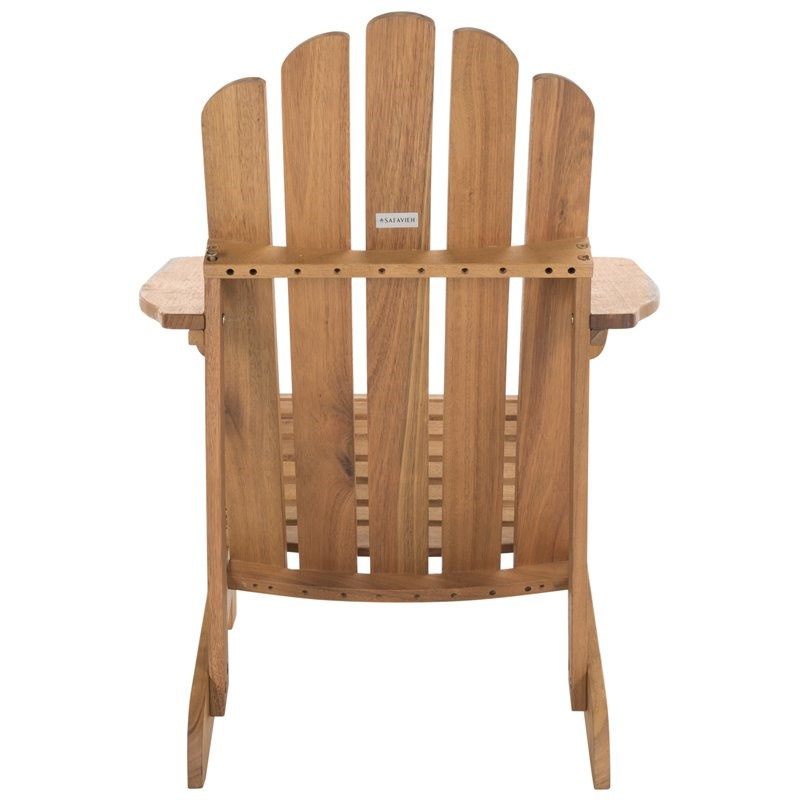 Safavieh Topher Eucalyptus Wood Adirondack Chair in Teak Brown