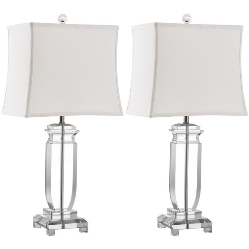 Safavieh Olympia Crystal Table Lamp (Set Of 2) in Clear and Silver