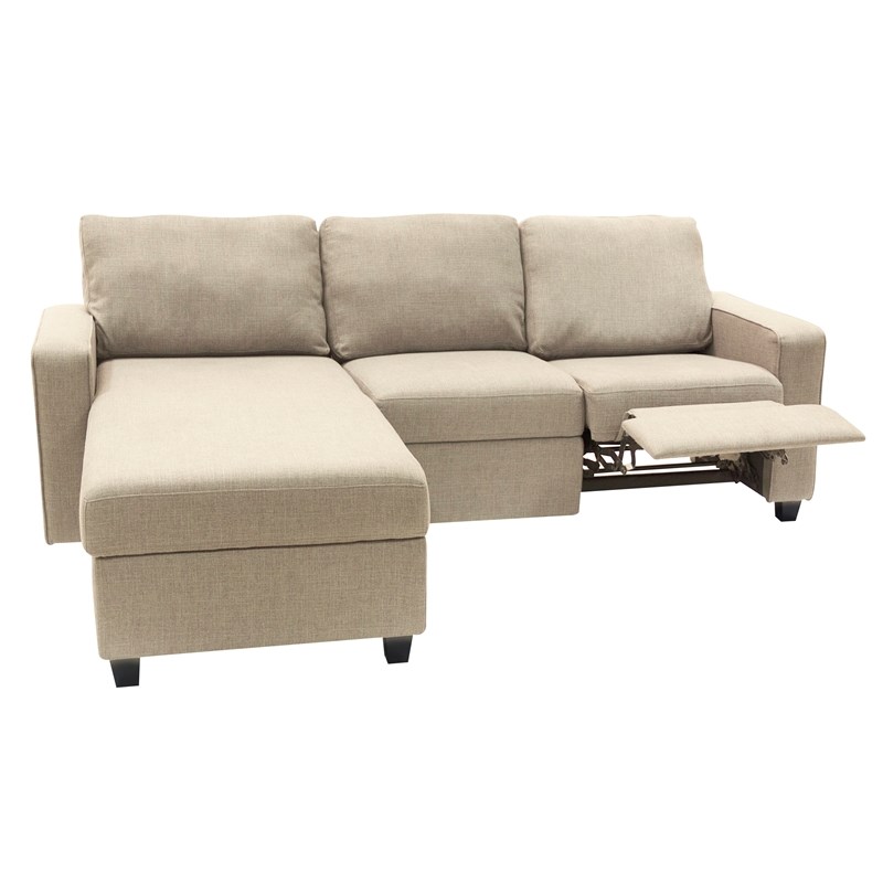 Serta Palisades Reclining Sectional Sofa with Left Storage Chaise Beige