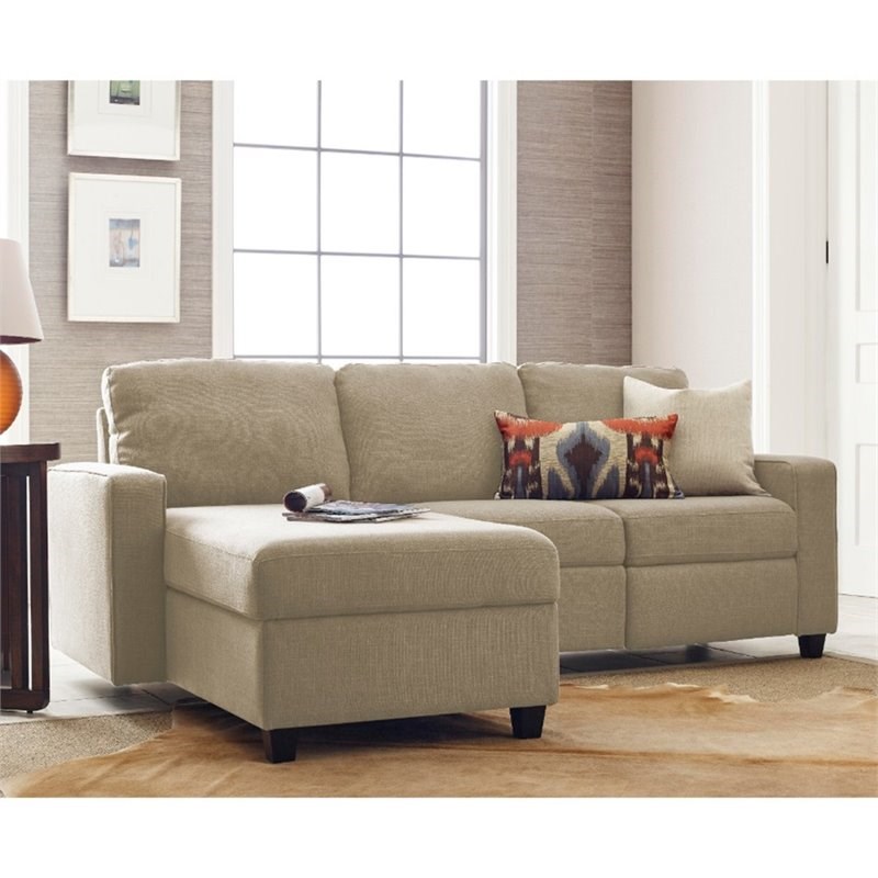 serta at home palisades left facing reclining sectional in beige